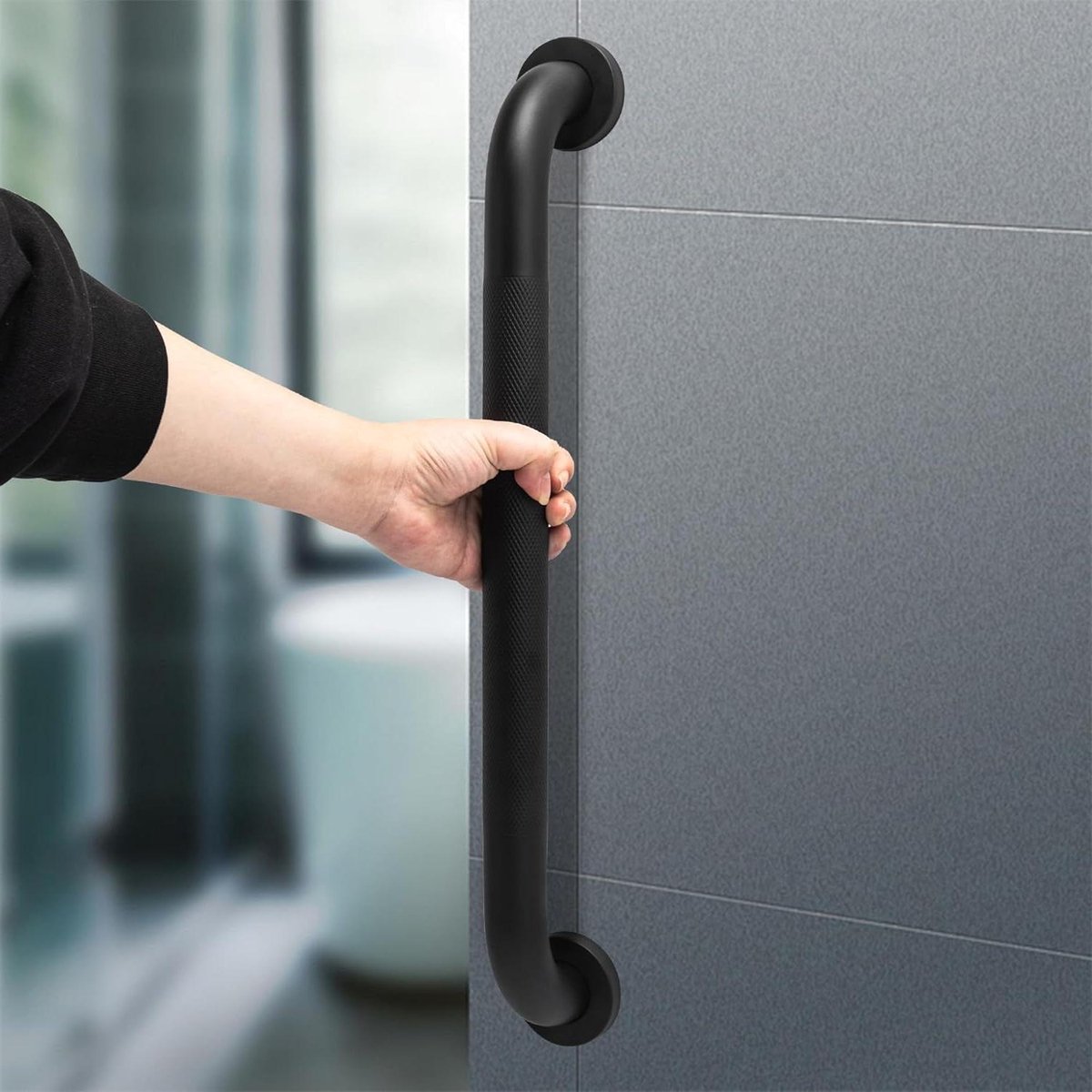 Badkamer Handgreep - Douchegreep Toiletgreep - Veiligheid Thuis - Roestvrij Staal - 50 cm - Mat Zwart