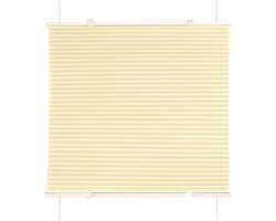 Plisségordijn - Vouwgordijn Raambekleding - Zonwering Instellen - Traploos Verstelbaar - 120x100 cm - Vanille