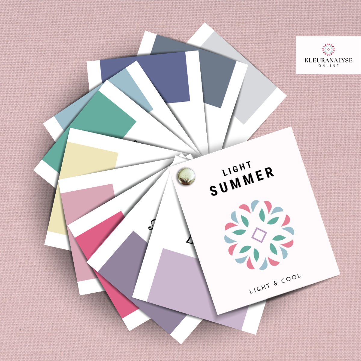 Light Summer Kleurenwaaier – Seizoenskleuren – Kleurtype Zomertype – Koel & Licht – Kleuranalyse – Kleuradvies Voor Kleding