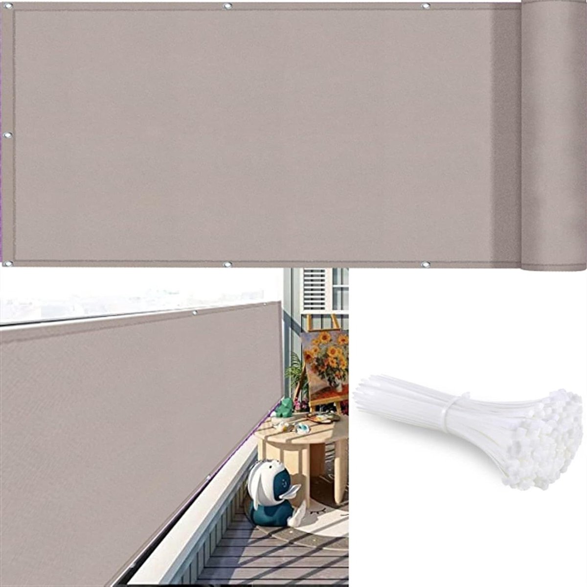 Balkon Privacyscherm - Windscherm Terras - Privacy Creëren - Scheurbestendig HDPE - 110x800cm - Bruin