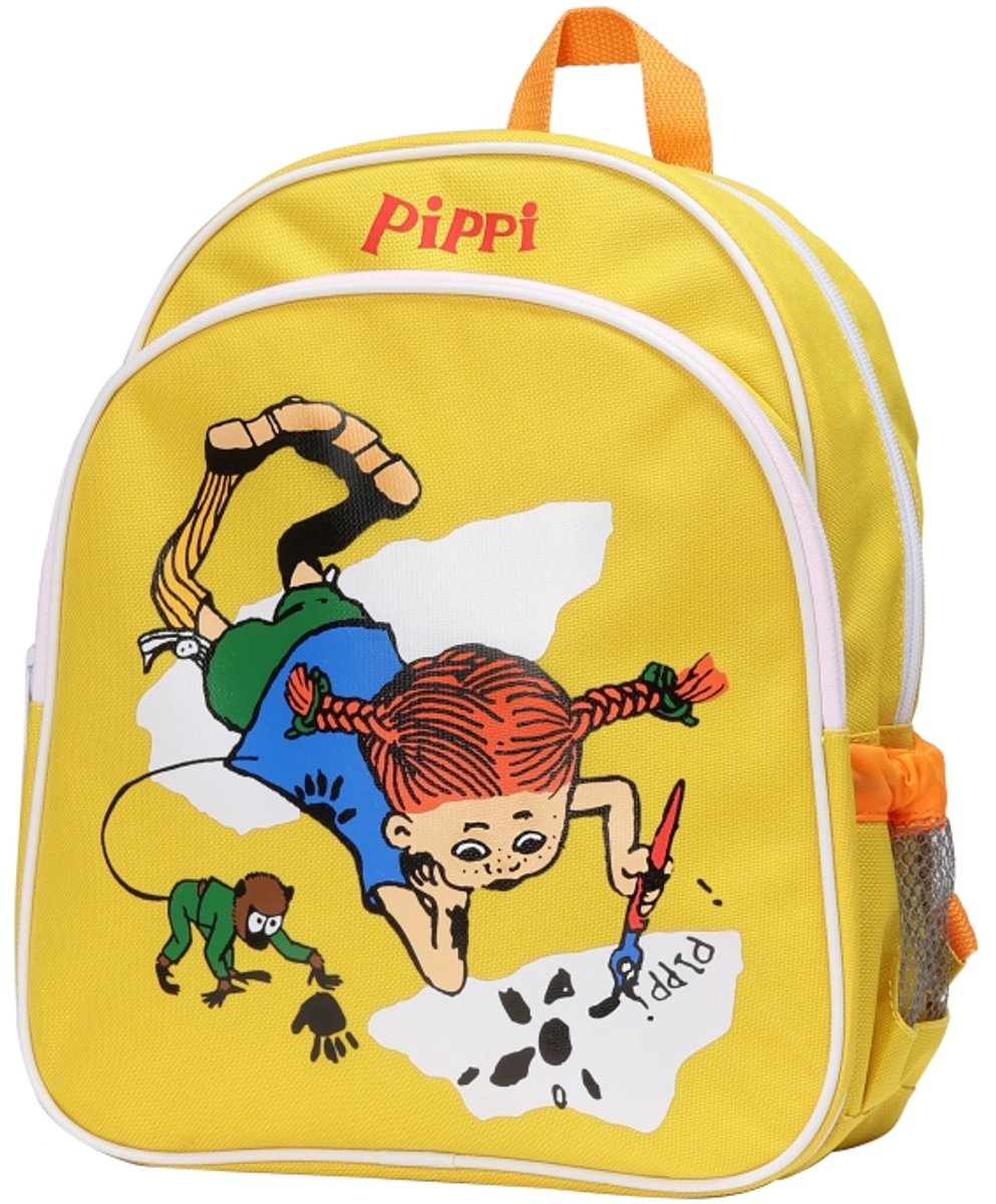 Kinderboeken Pippi Langkous rugzak - Gele kinderrugtas print.