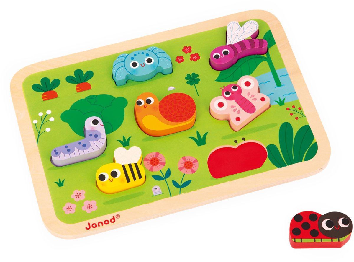 Janod - Chunky puzzel - De tuin — afbeelding 4