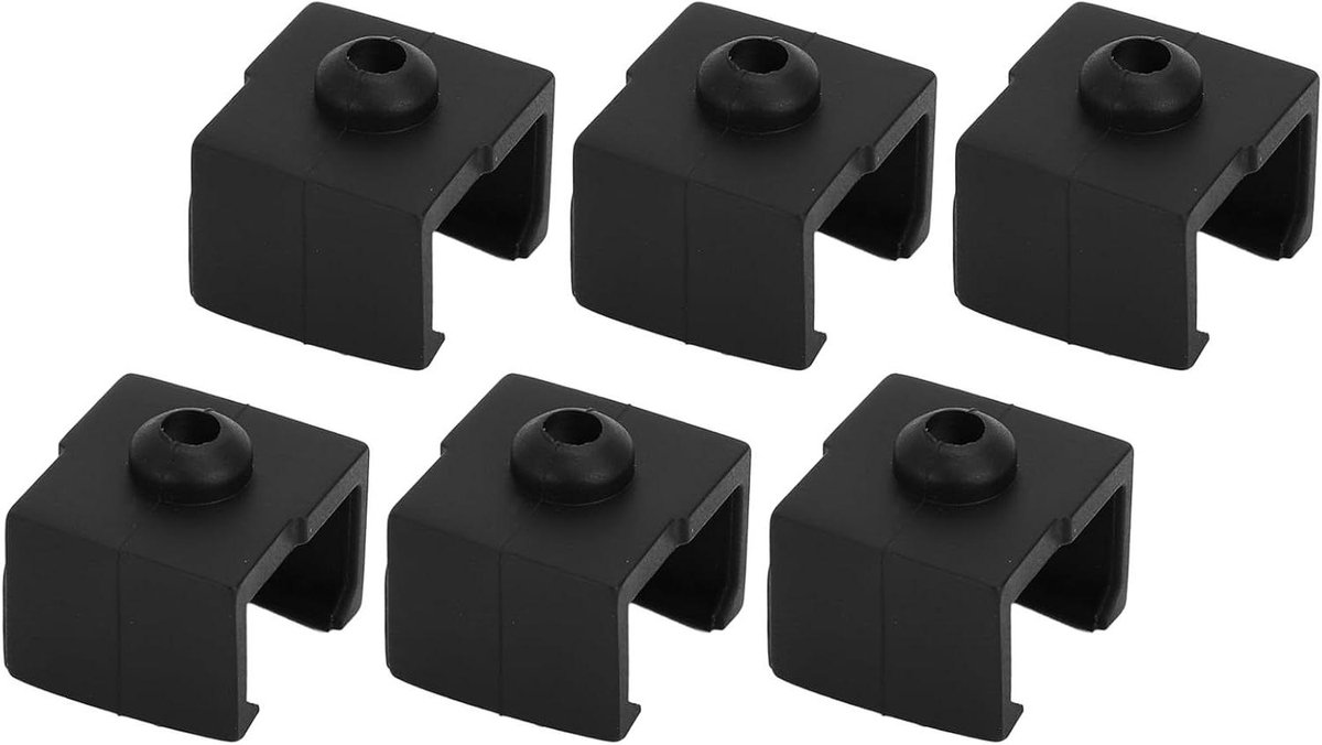 Siliconen Hoezen - Hotend Covers - 3D Printen - Temperatuur Stabiliteit - 6 stuks - Zwart