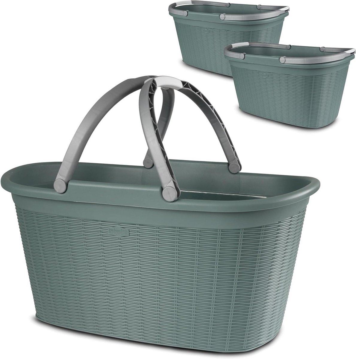 Wasmand Set - Huis Korf - Kleding Opbergen - Rattan Design - 35 Liter - Groen
