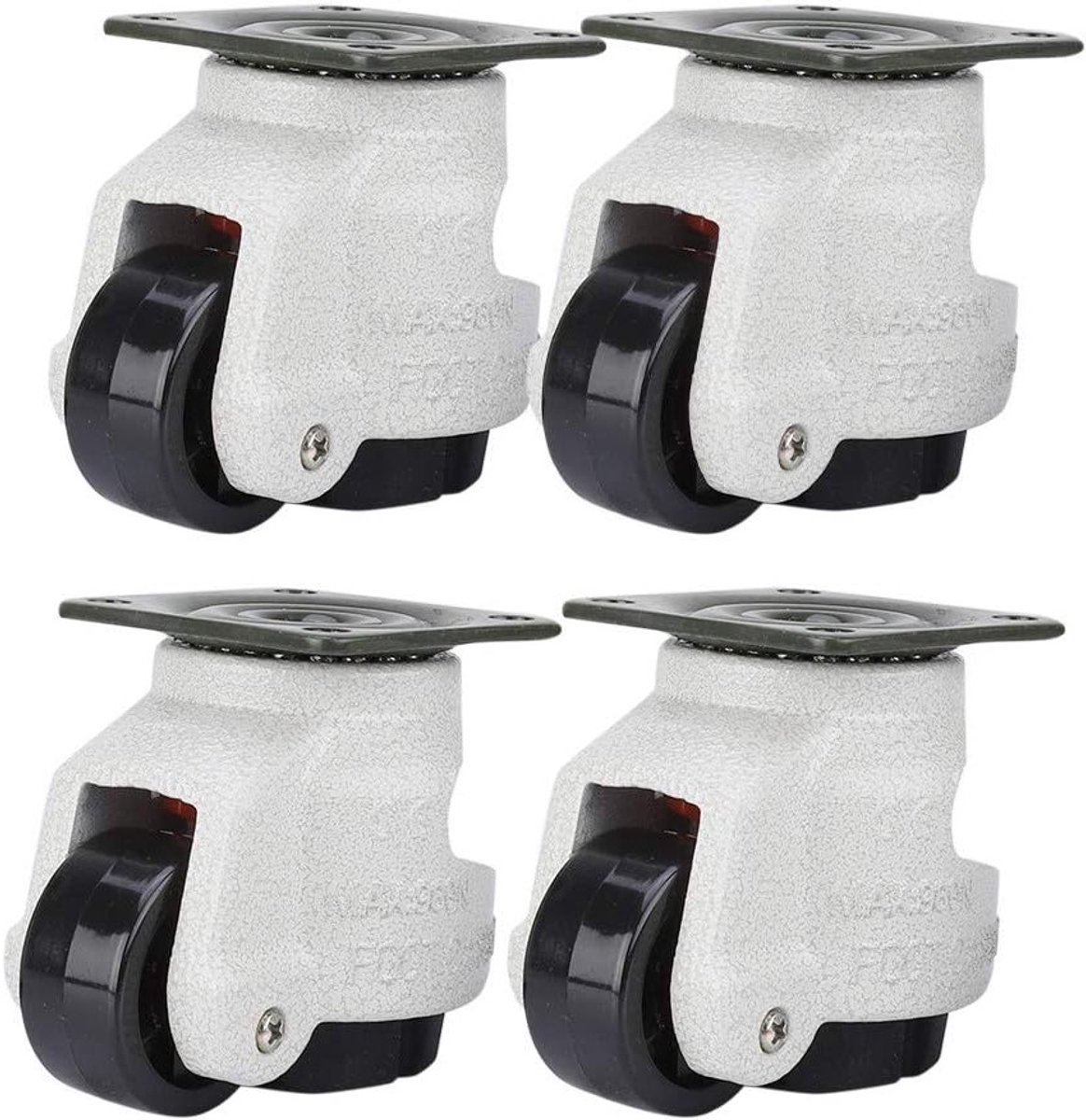 4 Stuks Verstelbare Zwenkwielen met 150 kg Capaciteit - Inklapbare 1,5" Wielen voor Zware Lasten, Ideaal voor Industrie en Transportbanden