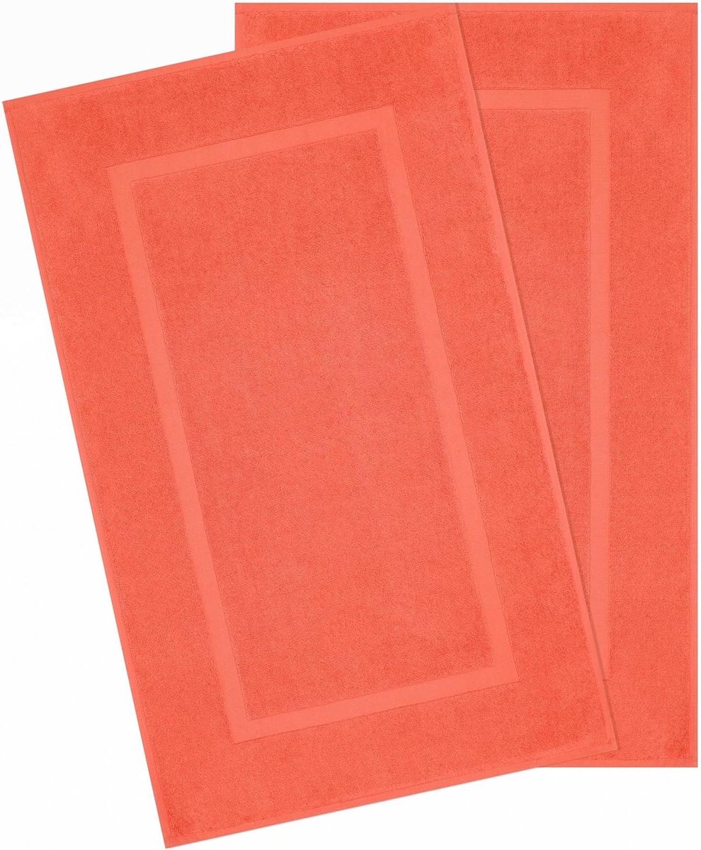 Katoenen Badmatten - Badkamervloermatten Douchematten - Badkamer Comfort - 100% Katoen - 51 x 86 cm - Koraal