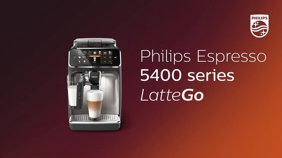 Philips 5400 Series - Espressomachine - 12 Verschillende Dranken - LatteGo Melksysteem - Keramische molen - AquaClean Filter - Volautomatisch - Zwart & Zilver - Koffiemachine met bonen - EP5447/90