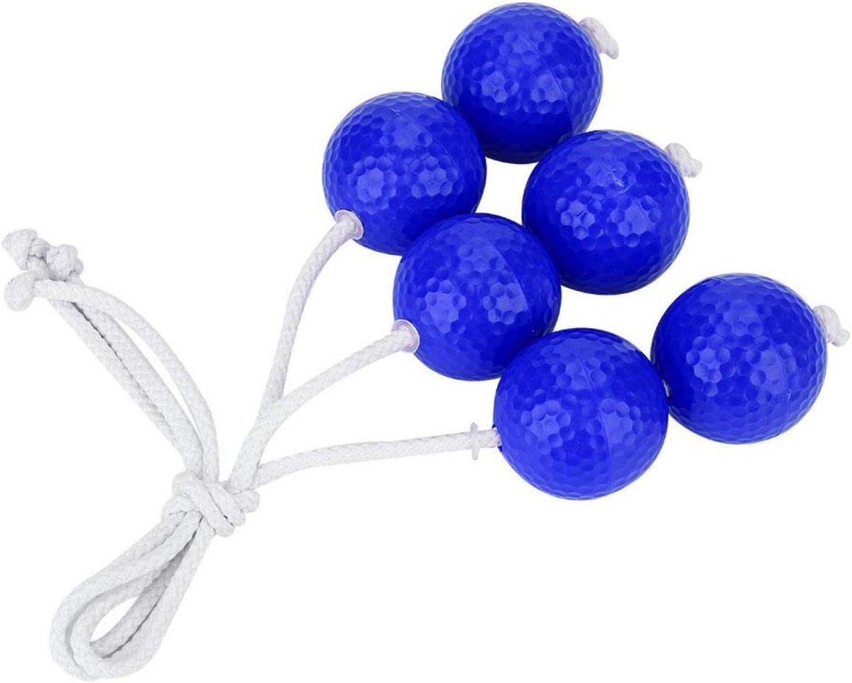 Golfbal Toss Set - Oefenballen Golf - Golf Oefenen - Met Nylon Koord - 3 Paar - Blauw