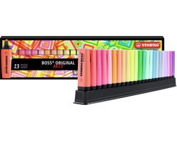 STABILO Boss Original Markeerstift deskset - ARTY 23 Stuks - 9 Standaard + 14 Pastel Kleuren