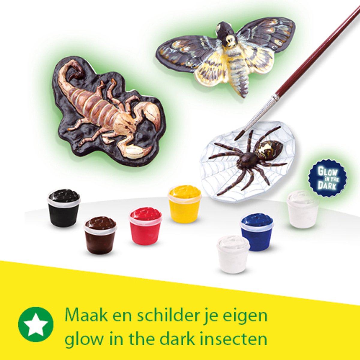 SES Creative - Gips Gieten en schilderen - Enge beesten - sneldrogend - gips gieten - met vormpjes, gips, (glow in the dark) verf en penseel - knutselen jongens — afbeelding 7