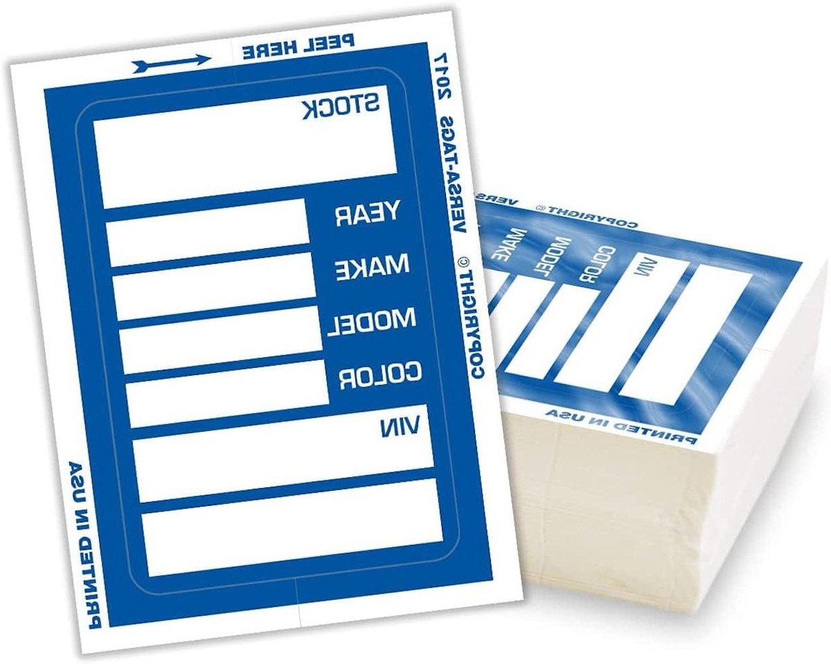 Voorraad Stickers - Raamstickers Auto - Auto Verkoop - Verbeterd Ontwerp - 100 Stuks - Blauw