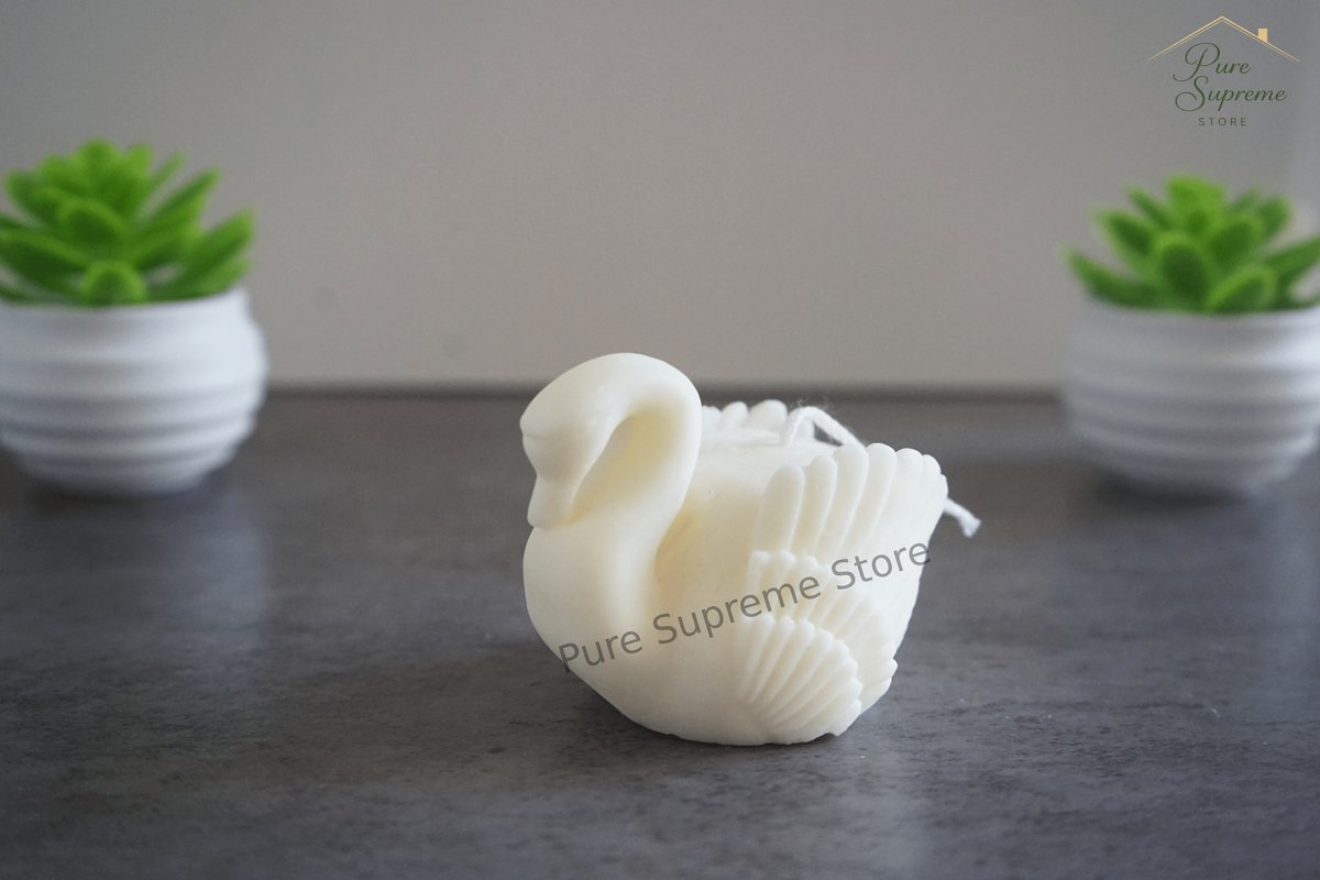 Decoratie kaars zwaan | Handgemaakt