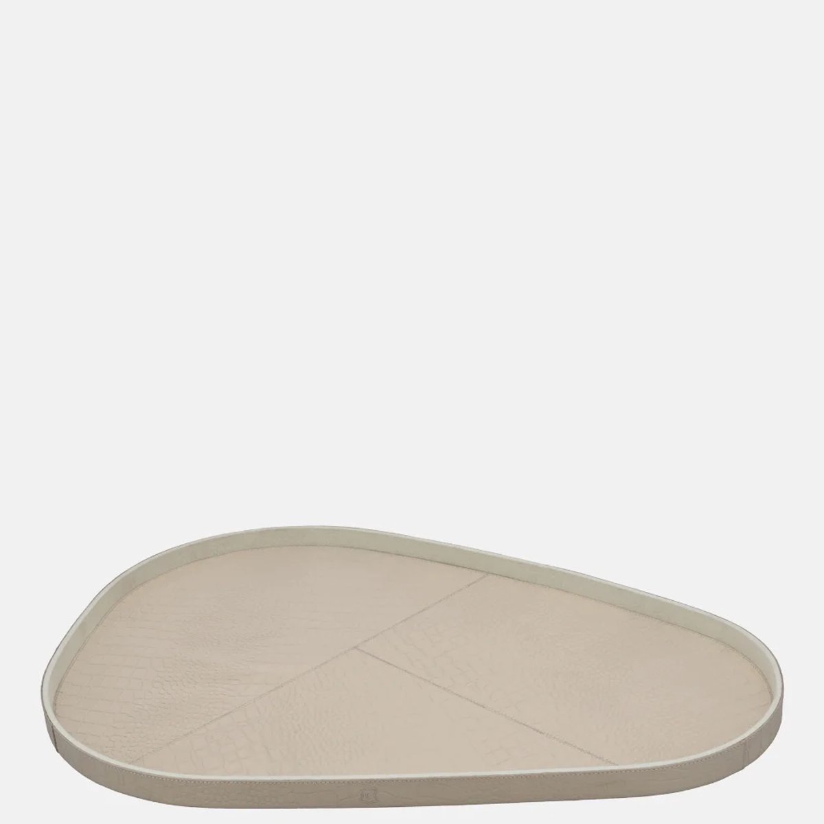 Chamada Sophie leren dienblad organisch croco XL beige