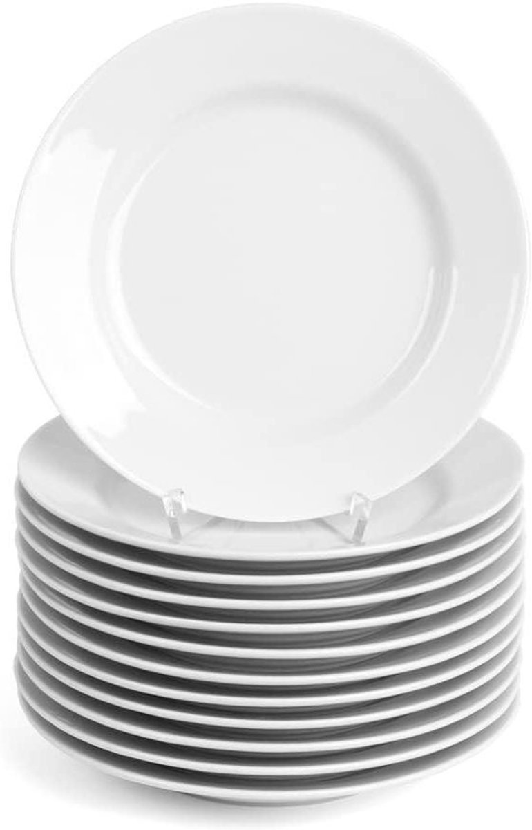 Voordeelverpakking 12 x platte borden 26 cm ''Basic''
