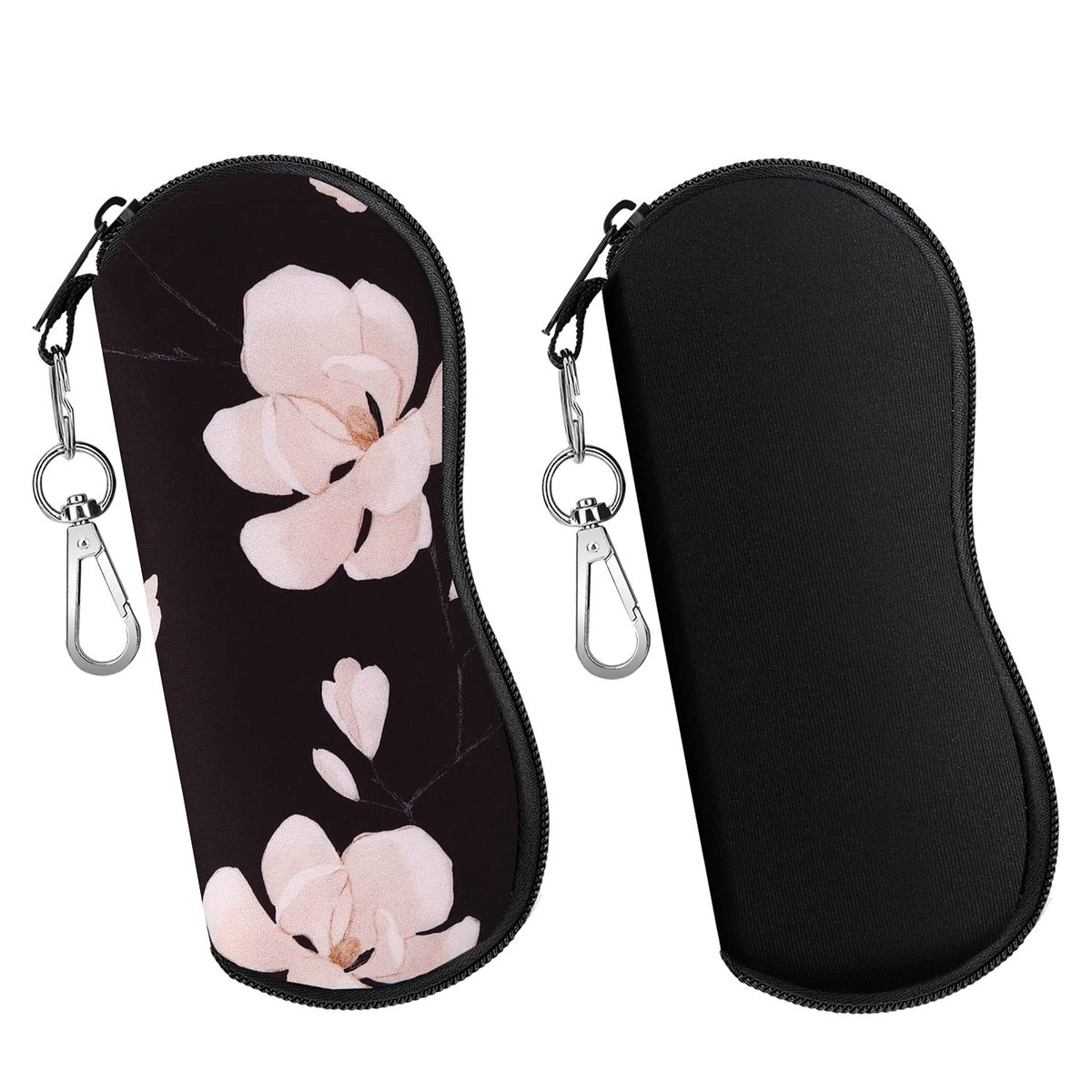 VT Goods - Brillenkoker - Neopreen - Ultralicht en stevig - Zacht voor zonnebril - Met ritssluiting en riemclip - Geschikt voor brildragers - 2 stuks