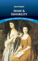 Boekcover van Sense & Sensibility door Jane Austen. Twee vrouwen in 18e-eeuwse kledij kijken naar de kijker.