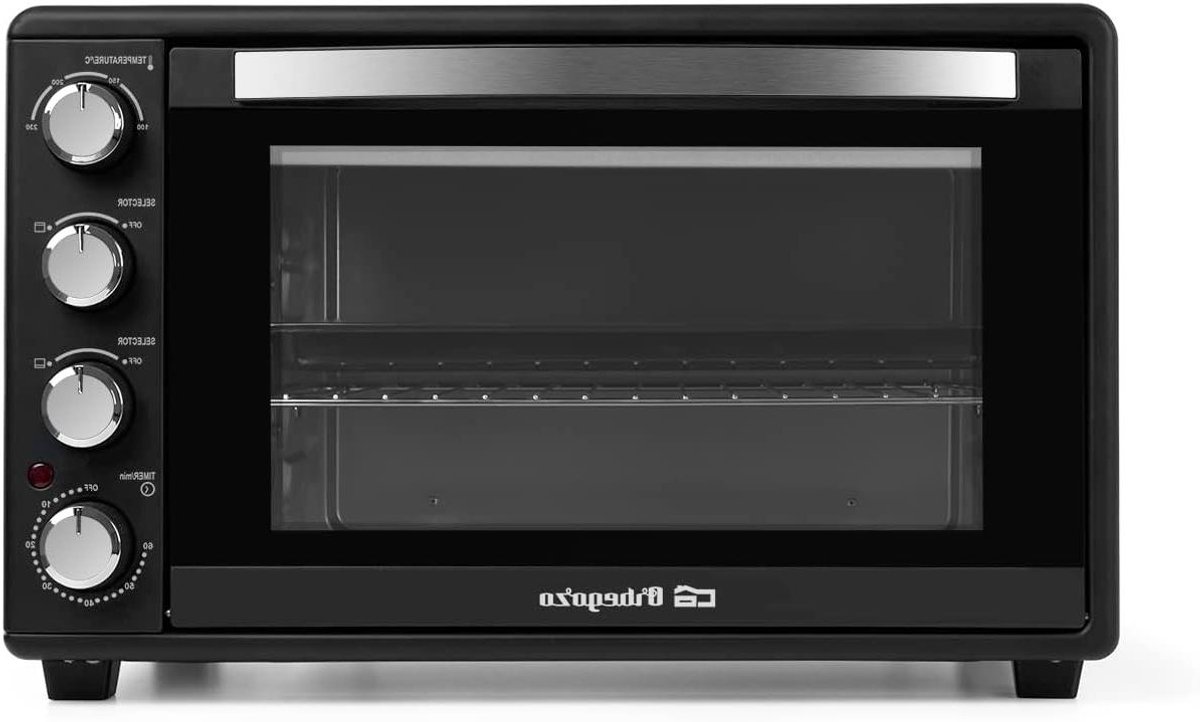 Elektrische Oven - Mini Oven Tafelmodel - Maaltijden Bereiden - Dubbel Glas Deur - 45 Liter - Zwart