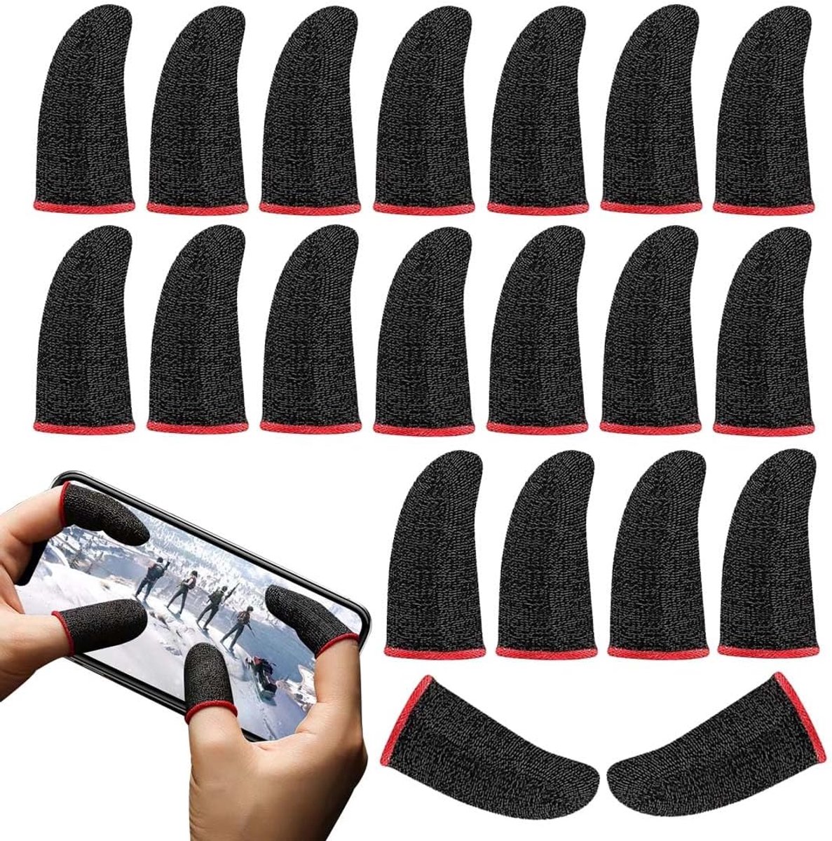 Finger cuffs voor game vingers - 10 paar vinger cuffs - touchscreen vingerhandschoenen - duim cuffs C
