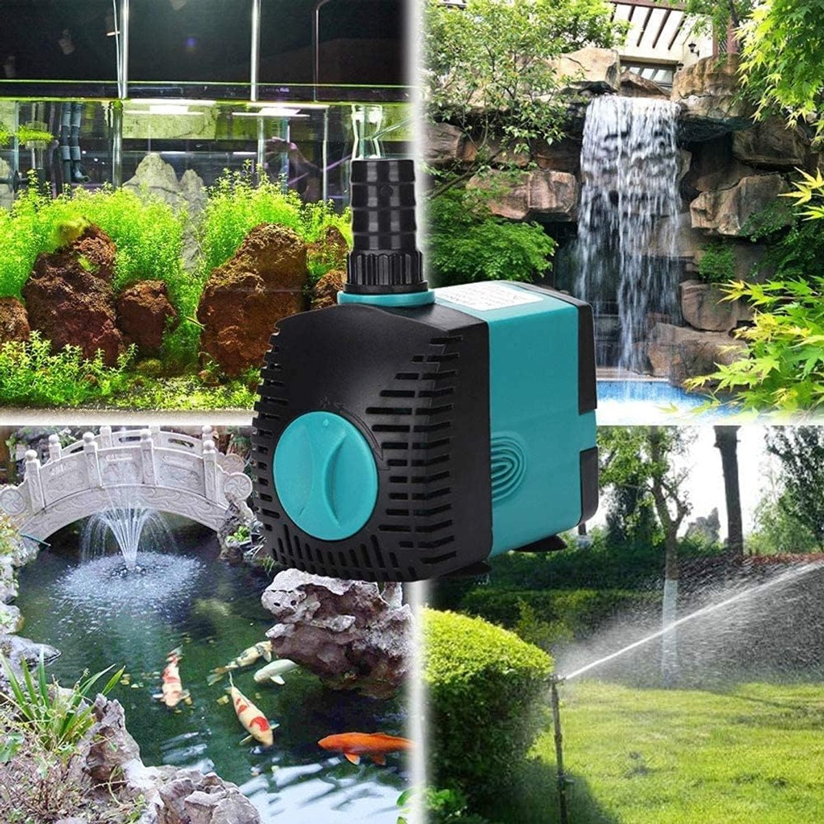 Waterpompen - Mini Waterpomp 10W - Ultra Stille Dompelpomp 600L/u - Aquarium Waterpomp - Vijverpomp - Fonteinpomp - Maximale Opvoerhoogte 1,2 m - Met 1,5 m netsnoer, 2 sproeiers - Voor Aquaria, Fonteinen, Beelden, Hydrocultuur, Vijvers – foto 5