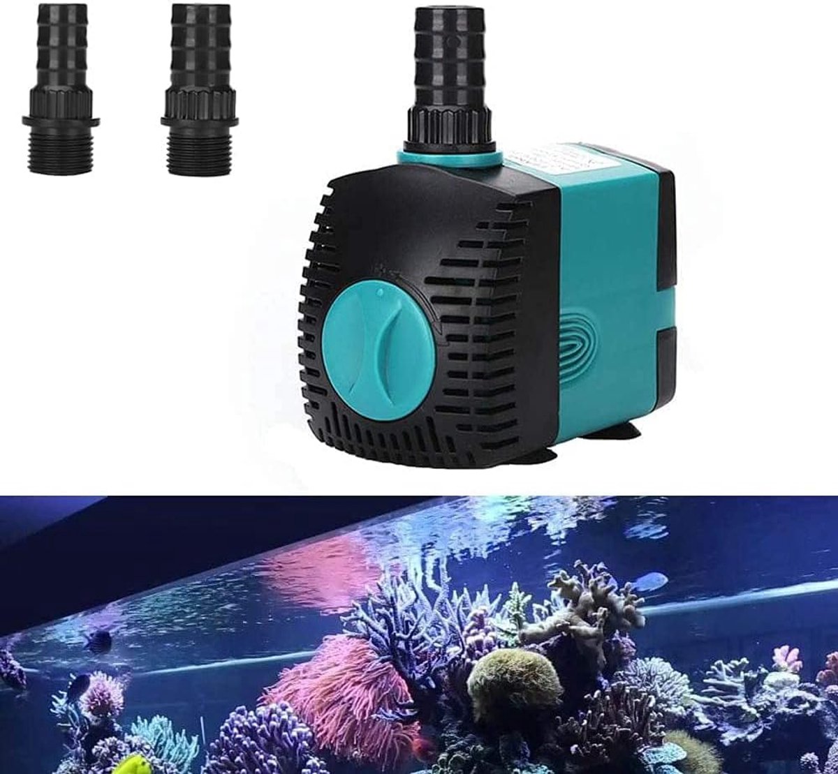 Waterpompen - Mini Waterpomp 10W - Ultra Stille Dompelpomp 600L/u - Aquarium Waterpomp - Vijverpomp - Fonteinpomp - Maximale Opvoerhoogte 1,2 m - Met 1,5 m netsnoer, 2 sproeiers - Voor Aquaria, Fonteinen, Beelden, Hydrocultuur, Vijvers – foto 6