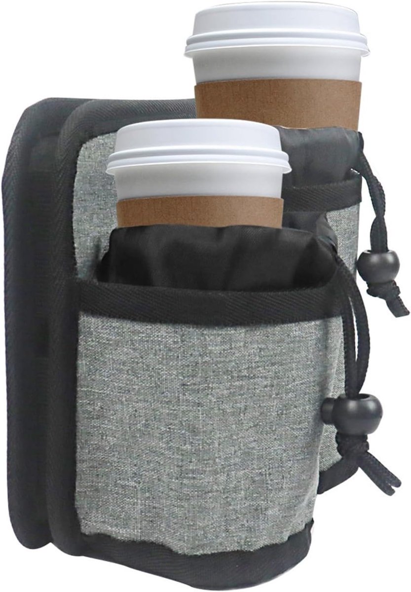 Verstelbare Koffiehouder voor Bagage met Scheidingswand voor Flessen en Reisaccessoires voor Vliegreizen, Geschikt voor Koffers en Handbagage, Grijs