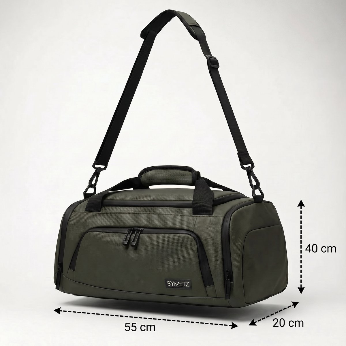 ByMetz 55x40x20 Handbagage Reistas Rugzak - Waterdicht 3-WAY - Olive