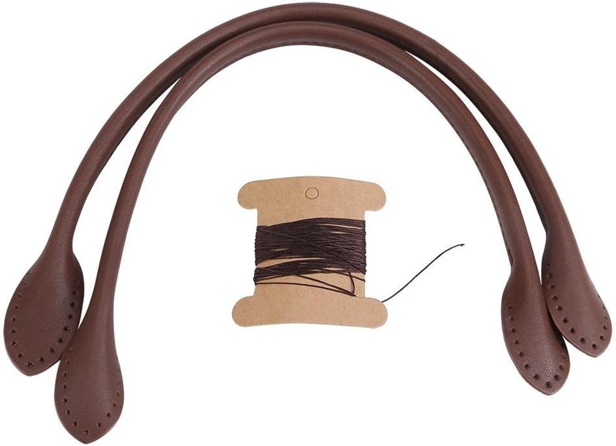 Leren Tas Handvat, DIY Handtasriem Accessoires voor Dames, Bruin, Duurzaam en Stijlvol