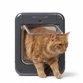 Cat Mate Kattenluik met Chip - Microchip Kattenluik met 4-Vergrendelingsstanden - 24,6 x 19,7 cm - Grijs- 360W