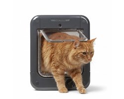 Cat Mate Kattenluik met Chip - Microchip Kattenluik met 4-Vergrendelingsstanden - 24,6 x 19,7 cm - Grijs- 360W