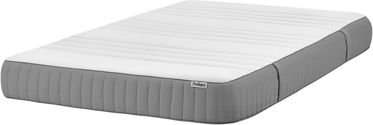 Beliani CHEER - Schuimmatras medium - Wit - 120 x 200 cm - Polyester Grijs