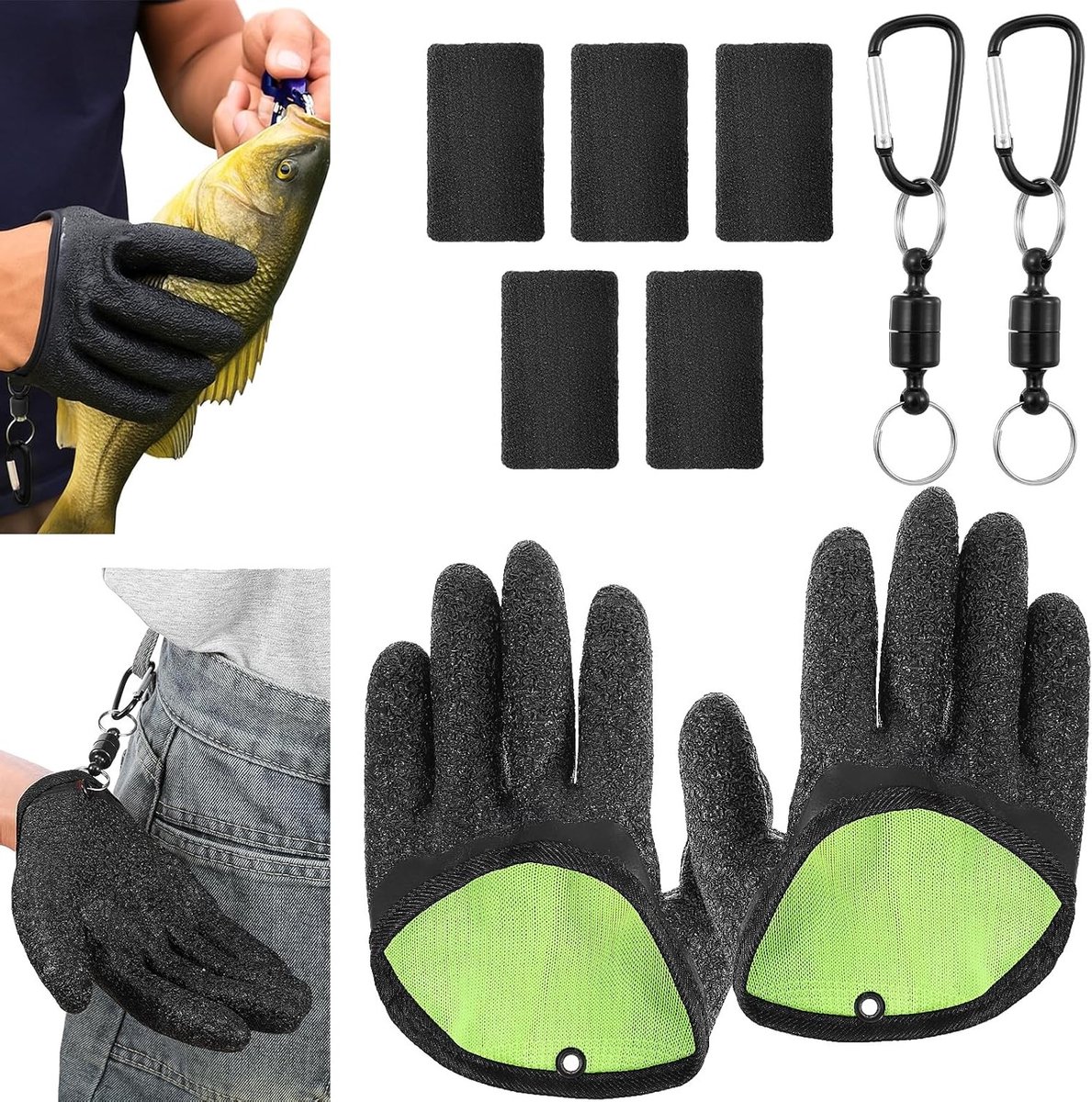 Professionele Vissershandschoenen met Magnetische Ontgrendeling - 2 Stuks, Antislip Grip, Ideaal voor IJsvisserij en Vissen voor Mannen en Vrouwen