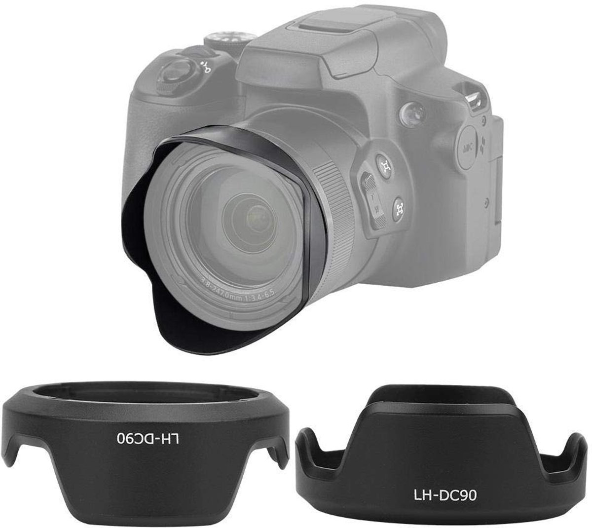 Store_7 - Camera Lens Hood - Vervangingslenskap - Voor Backlight Fotografie - Standaard - Geschikt voor SX60 SX70 - Hoogwaardig kunststof