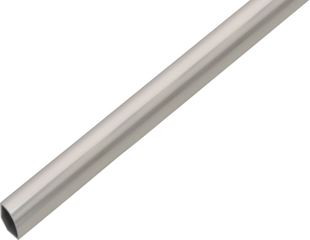 Alberts 499068 kwartrondprofiel | kunststof, rvs-look | 1000 x 15 x 1,2 mm | set van 6