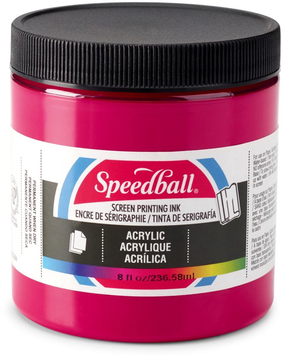 Acrylic ink process magenta screen printing - Speedball