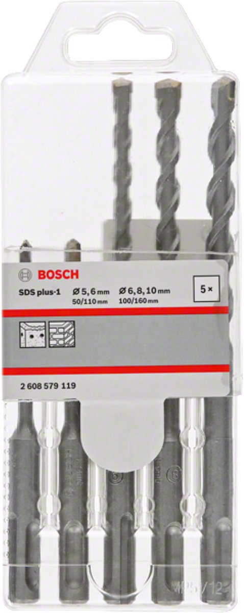 Bosch SDS-Plus-1 Serie - Boorset - Betonboren - 5-delig - Woframcarbide