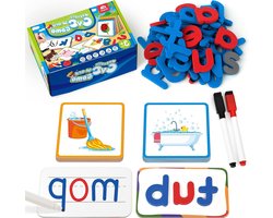 Educatieve spelling flashcards met magnetische ABC letters voor CVC woorden, leer schrijven en vergroten vocabulaire voor kinderen van 3 tot 5 jaar