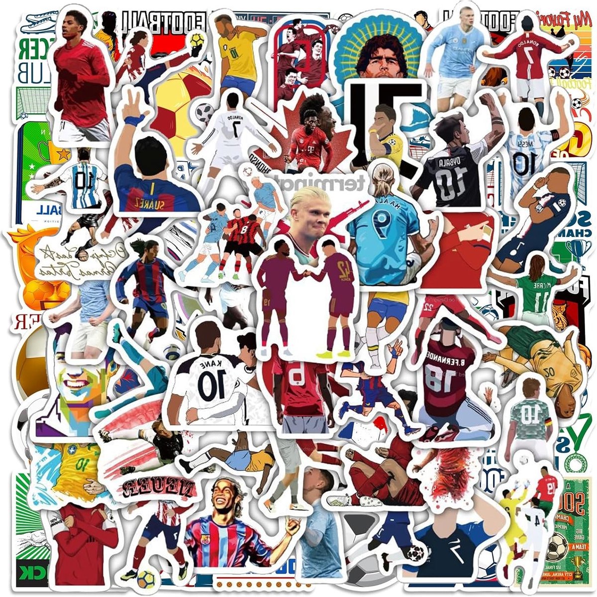 Set van 110 Waterdichte Voetbalstickers voor Fans - Perfect voor Laptop, Bagage, Auto en Waterfles