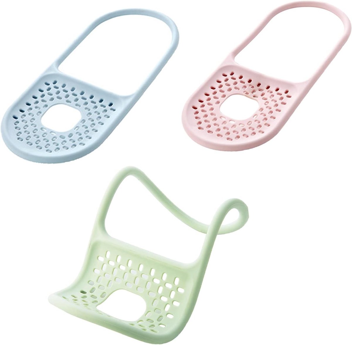 Flexibele Vaatdoekhouder en Afvoerrek voor de Keuken en Badkamer, Multifunctionele Opbergmand voor Spons en Borstel, 3 Stuks