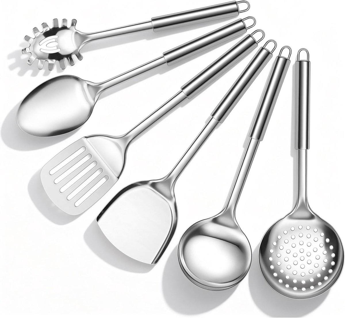 Stainless steel keukengerei set van 6 stuks - Duurzaam, veelzijdig en gemakkelijk schoon te maken