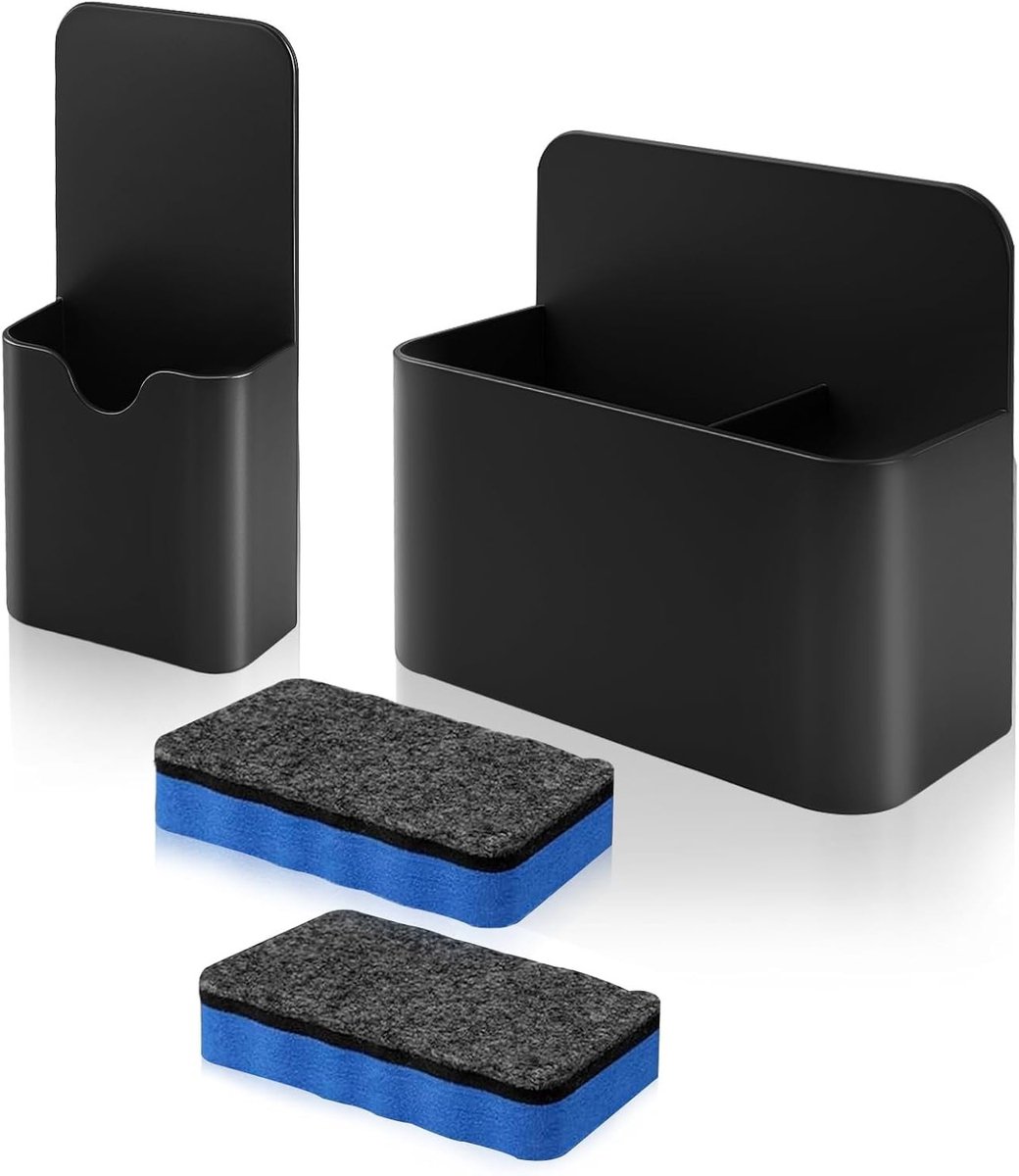 Set van 2 Magnetische Pennenhouders voor Whiteboard met Opbergvakken - Ideaal voor Kantoor en School