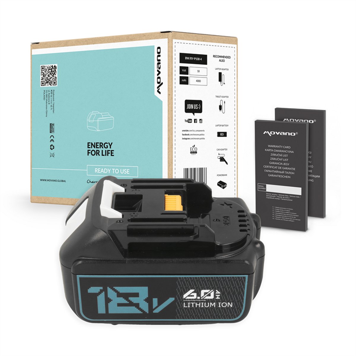Movano - Accu voor Makita - 18V - 6.0Ah - Duurzaam