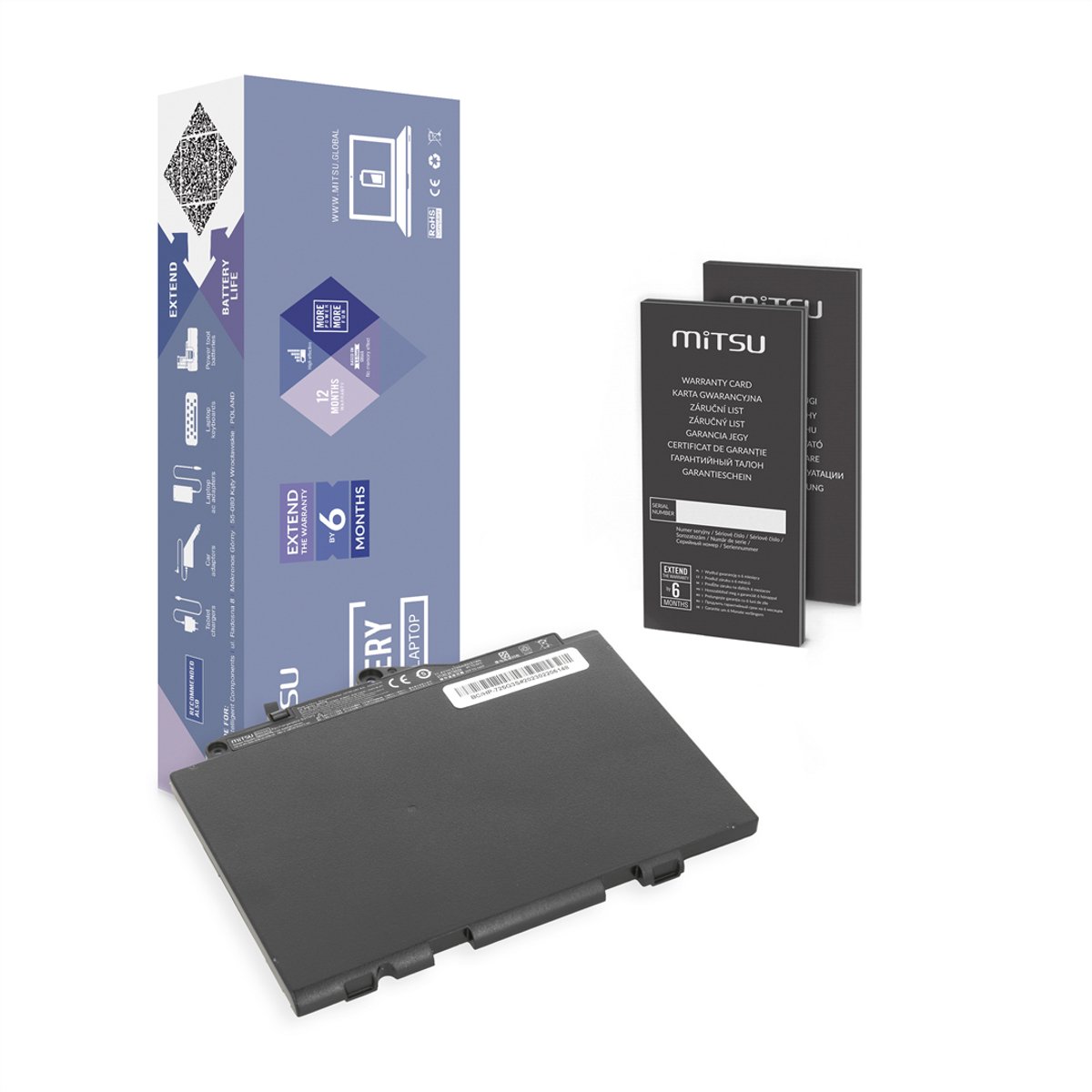MITSU SN03XL Serie - Batterij - Voor HP EliteBook 725 820 G3 - Hoge Capaciteit - Beschermingstechnologie