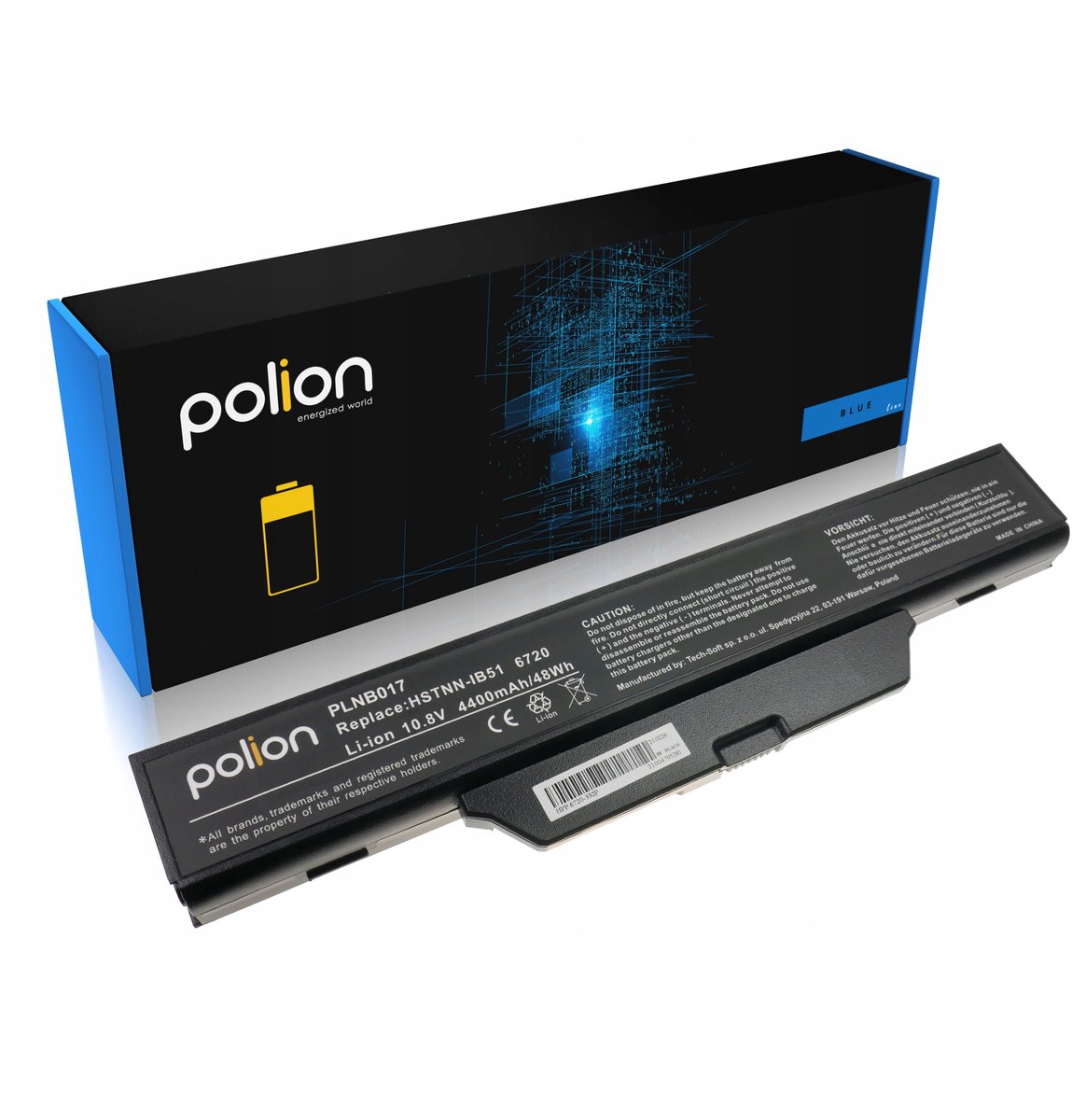 Polion Serie - Laptopbatterij voor HP HSTNN-IB51 Compaq - 4400mAh - 6 Cell - Li-Ion