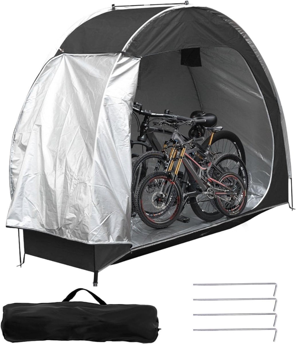 VH Supplies® Fietsenstalling voor in de Tuin - Fietsenhok - Fietsberging Buiten - 200 x 80 x 165 cm - Zwart