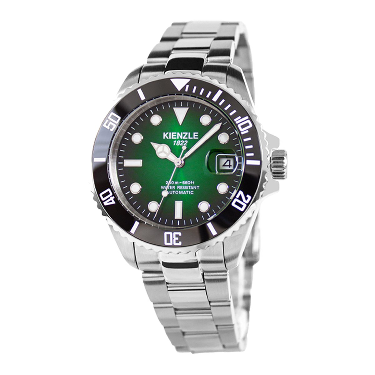 KIENZLE Horloge - Taucher - GRA Automatic KG411GRA-A - Japans Automatisch Uurwerk - Waterdicht tot 20 ATM - Wijzerplaat Groen Verloop