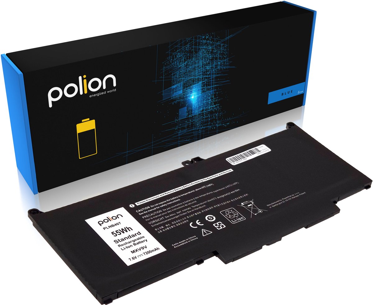 POLION - Bateria voor DELL Laptops - 7200mAh - Lithium-Polymeer