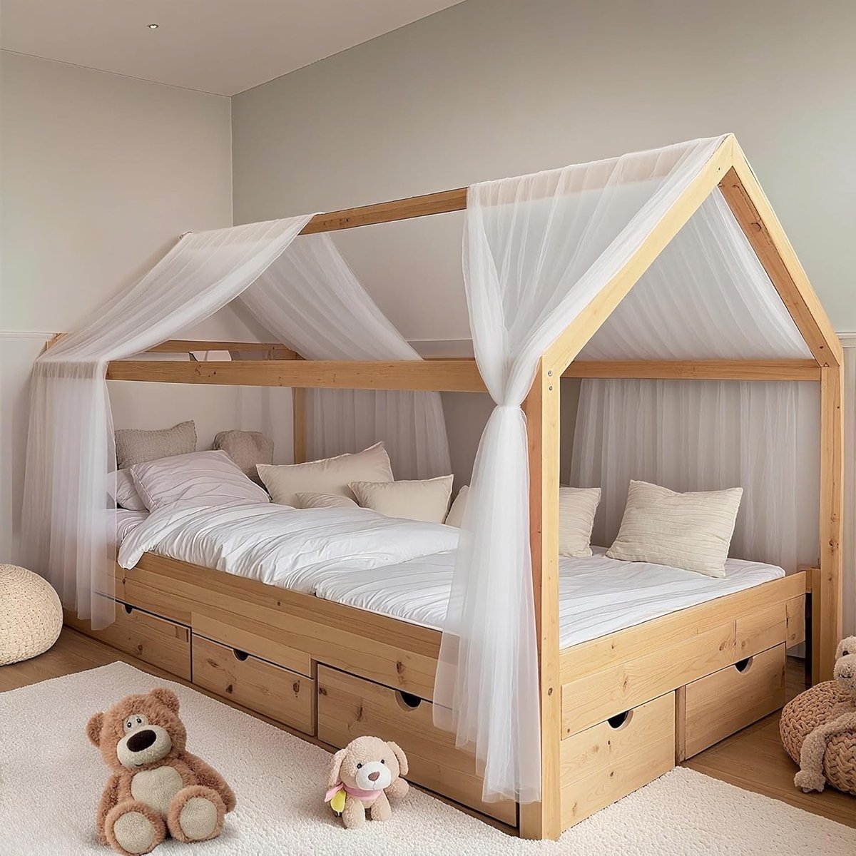 Stijlvolle 2-delige dekbedovertrekset voor beddecoratie, geschikt voor jongens en meisjes, 135 x 360 cm, wit, zachte stof en moderne uitstraling