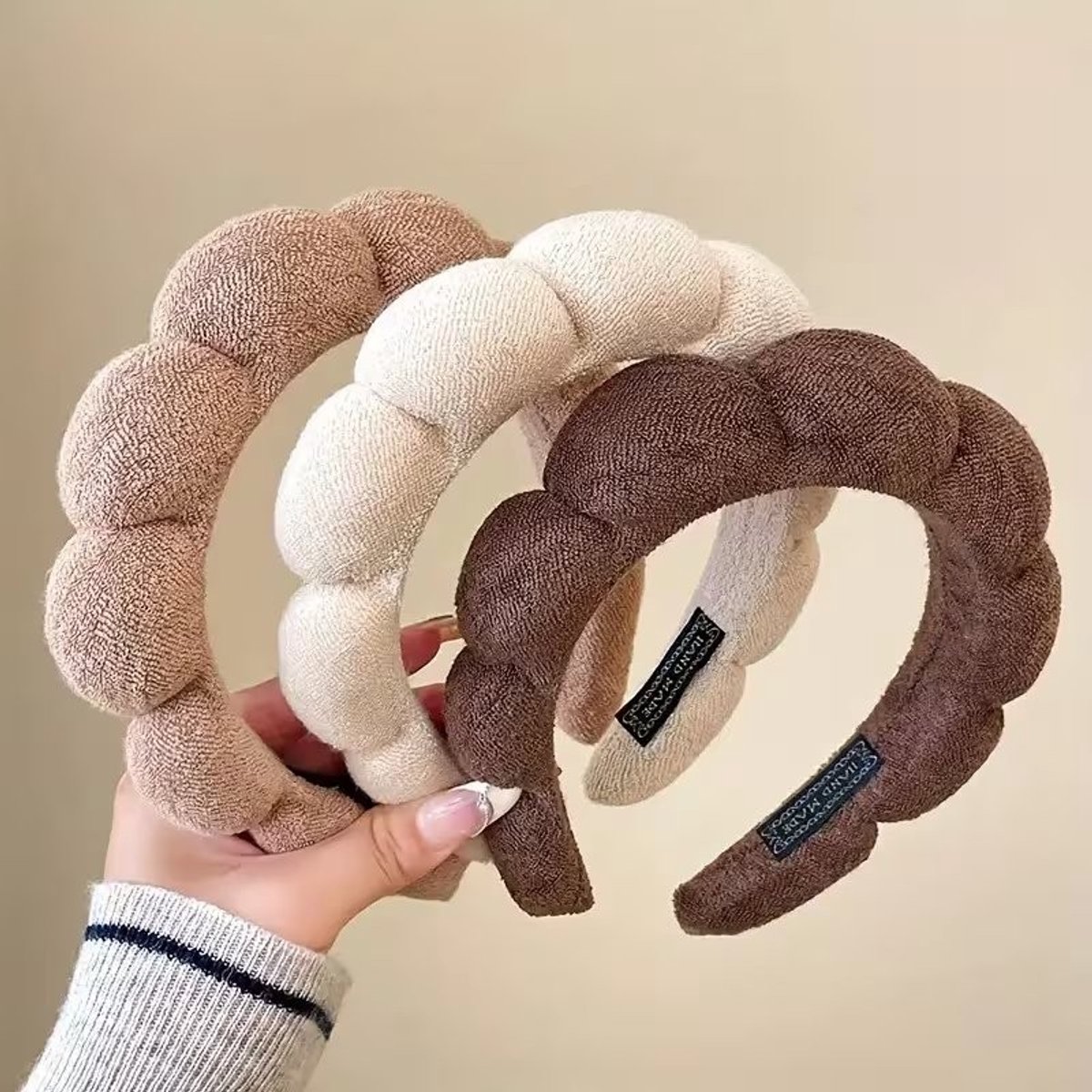 Anti-slip brede hoofdband met kam voor haarstyling - Hoge kroon, herfst winter