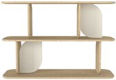 Vente-unique Wandrek met 2 planken - Licht naturel en beige - NELERIA