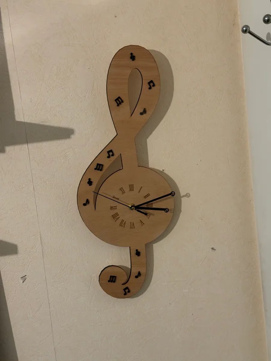 Klok hout G-sleutel